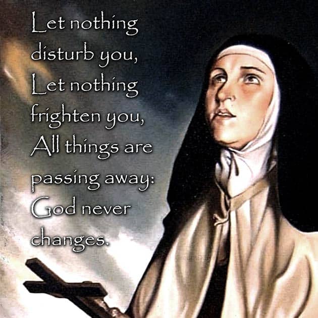 Let Nothing Disturb You – St. Teresa of Avila Tee – Pray The Rosary Store